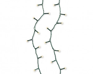 Instalație brad Crăciun, 995 cm, lumină caldă, cablu verde, 8 funcții, timer, 200 LED-uri, IP-44, pentru interiorexterior