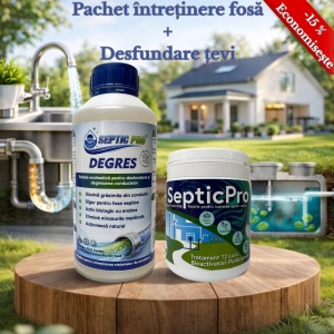 Pachet SepticPro pentru fosă septică și desfundare țevi (grăsimi & mirosuri)