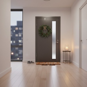 Set covoraș de intrare pentru Crăciun, ,, ho ho ho - Welcome Santa", 60 centimetri