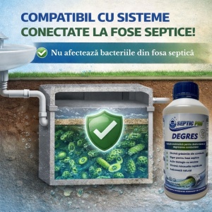 Soluție bio-enzimatică SepticPro Degres, anti grăsime, păr, pentru desfundare conducte și chiuvete conectate la fosa septică, 500 ml