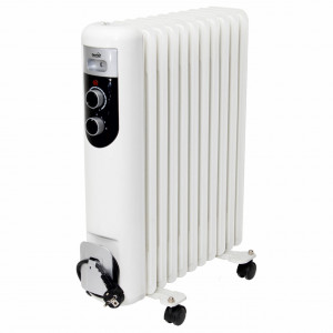 Calorifer electric cu ulei cu 11 elementi, putere 2000 W, 3 trepte de putere, termostat, protectie la supraincalzire, recomandat pana la 30 m², alb