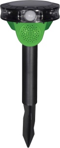 Dispozitiv anti păsări cu 3 tipuri de sunete ( lătrat de câine, pasăre de pradă, împușcătură), volum reglabil, senzor de mișcare, lumină LED