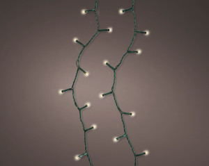 Instalație brad Crăciun, 995 cm, lumină caldă, cablu verde, 8 funcții, timer, 200 LED-uri, IP-44, pentru interiorexterior
