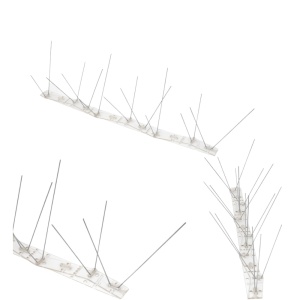 Țepi anti păsări și porumbei, 40 cm, 18 țepi metalici galvanizați, lățime reglabilă 10–18 cm. 1 bucată