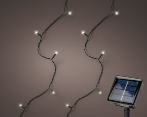 Instalație brad solară pentru Crăciun cu LED-uri, 10 metri, lumină caldă, cablu negru, 2 funcții, 100 LED-uri, IP-44, pentru exterior, panou solar