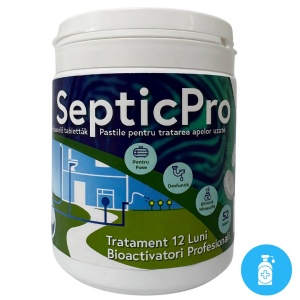 Pastile pentru fosa septică SepticPro, bioactivatori cu acțiune 12 luni, 52 pastile, fose până la 3000 litri