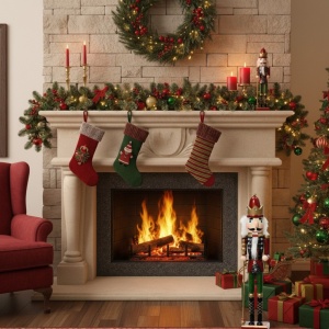 Decorațiune de Crăciun The Nutcracker autenic, figurină Spărgător de nuci, cu sceptru 100 % lemn FSC, 38 centimetri