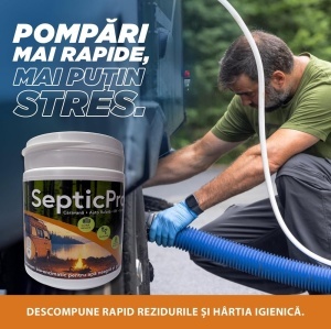 Tratament Bio-Enzimatic pentru toalete și rezervoare de apă neagră și gri ( Caravane, Rulote, RV, Camping) eliminare mirosuri, desfundare și curățare senzori, 52 de pastile