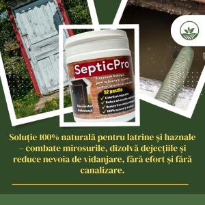 Bioactivator Buha SepticPro, tratament pastile pentru WC, Hazna, Latrină sau Closet, 52 de pastile,  6-12 luni