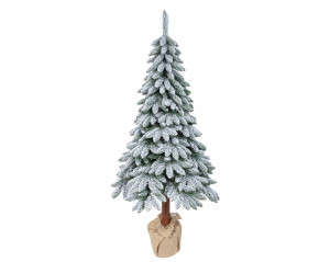 Brad artificial Canadian Frost, 240 cm, trunchi înalt din lemn natural 100% FSC, ace 3D, diametru 120 cm, cu zăpadă