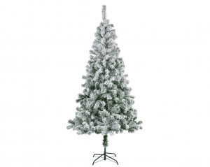 Brad artificial frosted Oslo, aspect nins, 210 centimetri, 458 crengute, aspect 3D, PVC, suport metalic