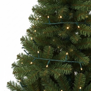 Instalație brad Crăciun, 995 cm, lumină caldă, cablu verde, 8 funcții, timer, 200 LED-uri, IP-44, pentru interiorexterior