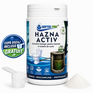 SepticPro® Hazna Activ – bioactivator pentru haznale și WC de curte, reduce mirosurile și descompune depunerile, 900 g, 60 doze, tratament 1 an