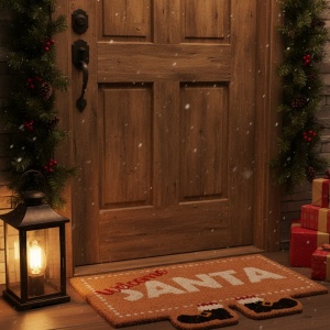 Set covoraș de intrare pentru Crăciun, ,, ho ho ho - Welcome Santa", 60 centimetri