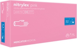 Manusi nitril nepudrate Nitrylex roz L