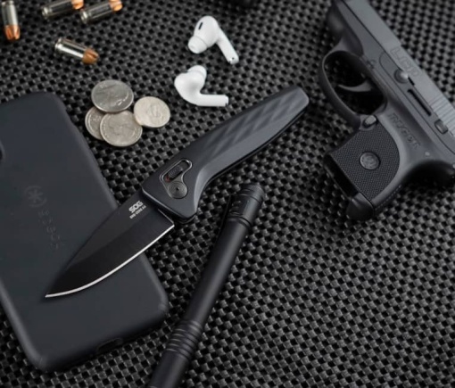 Briceag automat SOG One-Zero AU - Black + Chrome - Img 10