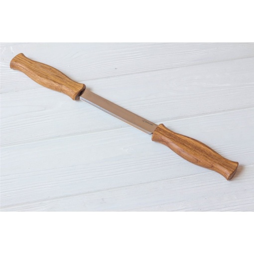 DK1S Cutit de tragere cu maner de stejar si teaca de piele, BeaverCraft - Img 5