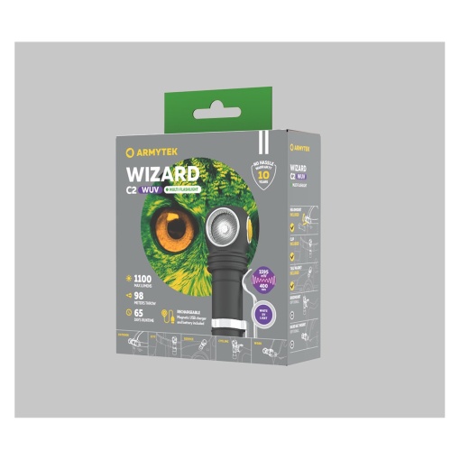 Lanterna multifunctionala Armytek Wizard C2 WUV Magnet USB - lumina ultravioleta - Img 6