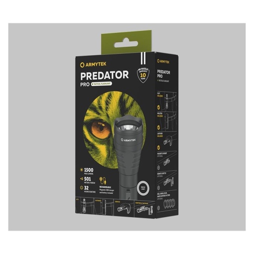 Lanterna tactica Armytek Predator Pro magnet USB - lumina alba - Img 7