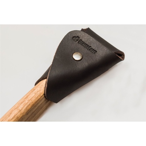 SK1S Cutit de cioplit linguri 25mm, cu maner de stejar si in teaca de piele, BeaverCraft - Img 3