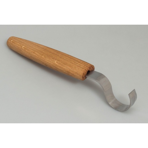 SK2SOak Cutit de cioplit linguri 30mm, cu maner de stejar si teaca de piele, BeaverCraft - Img 4