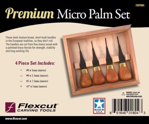 Set Micro Premium 4 dalti pentru sculptura in lemn FRP804, Flexcut - Img 3