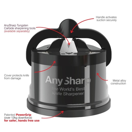 Dispozitiv de ascutit cutite ANYSHARP cu carcasa metalica, Pro Wolfram - Img 3