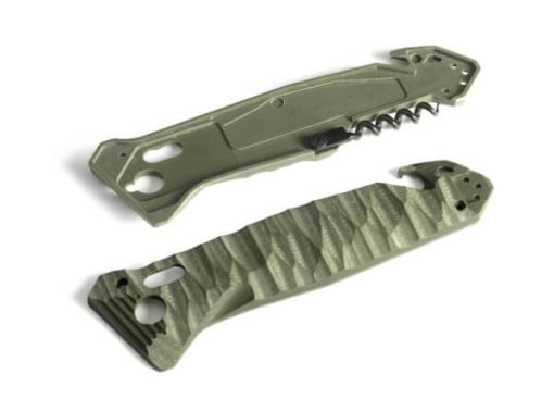 Material compozit pentru maner cutit G10 - 9.5 mm, SureTouch Olive Drab Glass/Black Rubber 2/1 - Img 3