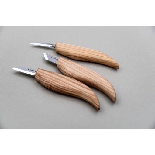 S12 Set 3 cutite sculptura/cioplit in lemn pentru incepatori BeaverCraft - Img 2
