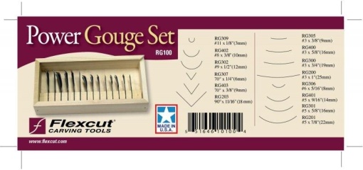 Set 14 dalti electrice pentru sculptura/cioplire lemn, fara maner, Flexcut - Img 2