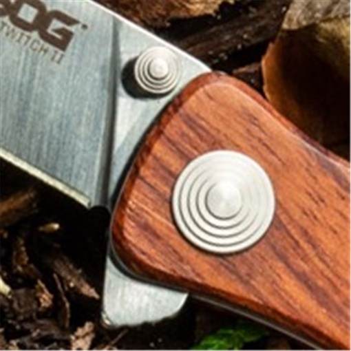 Briceag SOG - Twitch II - Drop Point, Satin, Maner din lemn - Img 11