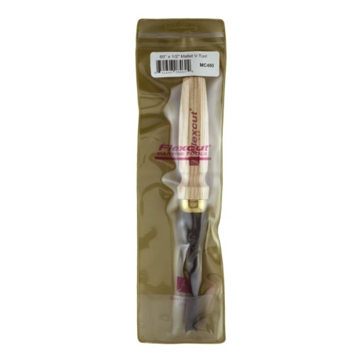 Dalta cu lama forma V 60° pentru sculptura/cioplire in lemn, cu maner fix, Flexcut - Img 5