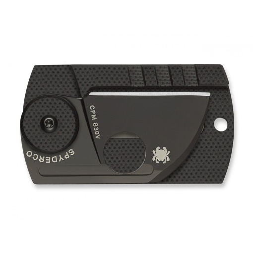 Briceag Dog Tag Folder CF/G-10 Laminate Black, Spyderco - Img 5