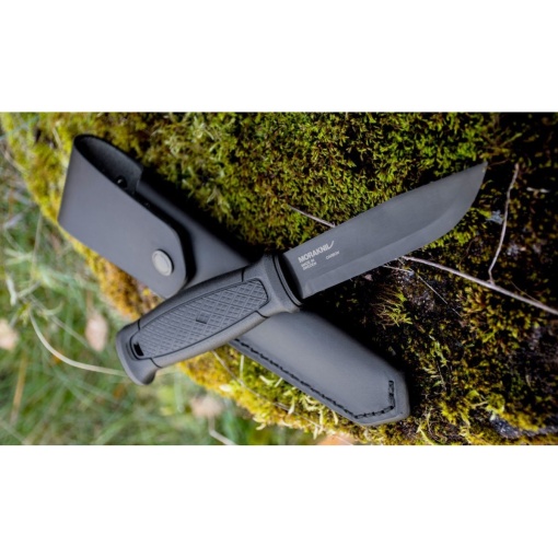Cutit cu teaca piele Mora Garberg Carbon Black, pt camping/outdoor/vanatoare - Img 8