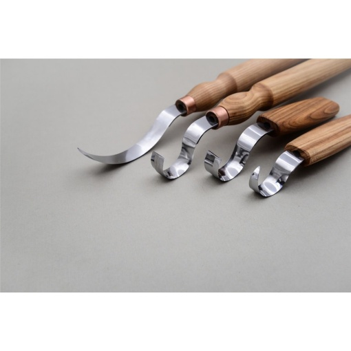 S11 Set 4 cutite cu carlig de sculptura/cioplit BeaverCraft - Img 4