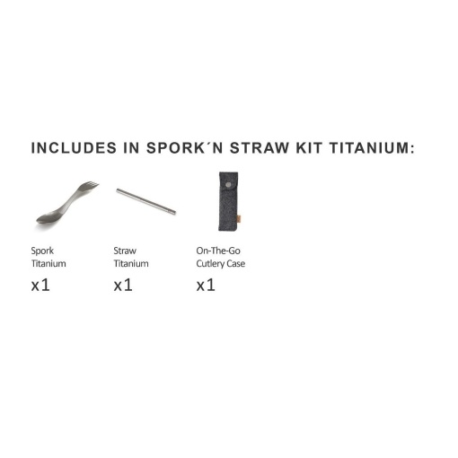 Set pai si spork din titan Spork´n Straw Kit Titanium, LIGHT MY FIRE - Img 3