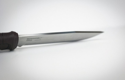 Cutit Morakniv Garberg GRAND din inox , cu teaca de piele pentru outdoor, vanatoare, bushcraft - Img 4