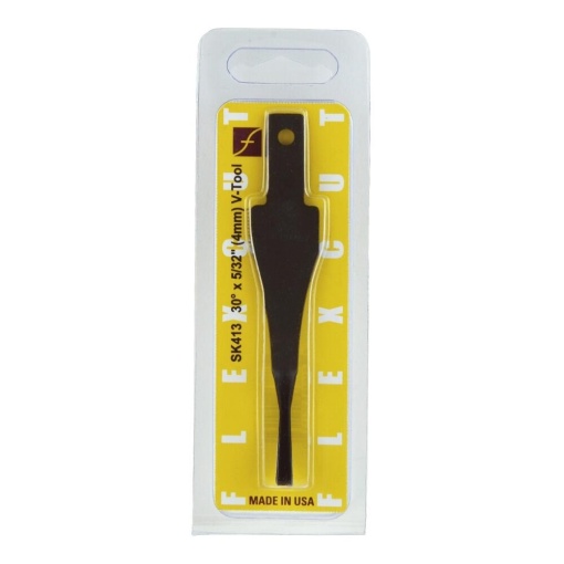 Dalta de despicare cu varf in V 30° pentru sculptura/cioplire lemn, fara maner, Flexcut - Img 2