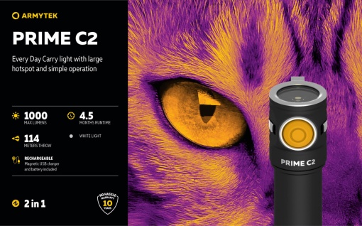 F08001C Lanterna Prime C2 Magnet USB White, Armytek - Img 7