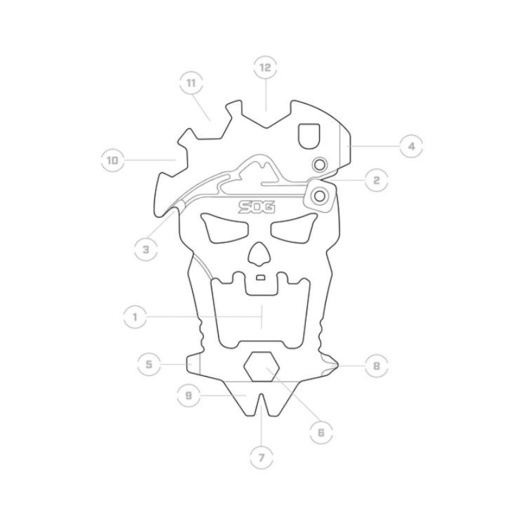 Multi-tool SOG MACV TOOL, breloc cu 12 scule - Img 2