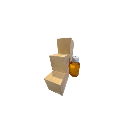 Set 3 blocuri de lemn de cires pentru cioplit 50x50mm cu 100 ml ulei tung - Img 2