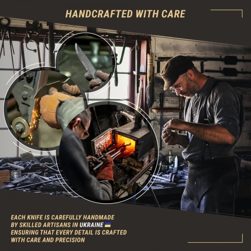 Cutit bushcraft din otel carbon cu lama fixa, cu maner de nuc si teaca piele Beavercraft - Img 4
