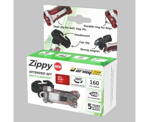 F06101R Lanterna multifunctionala Zippy Extended Set- Red, Armytek - Img 7