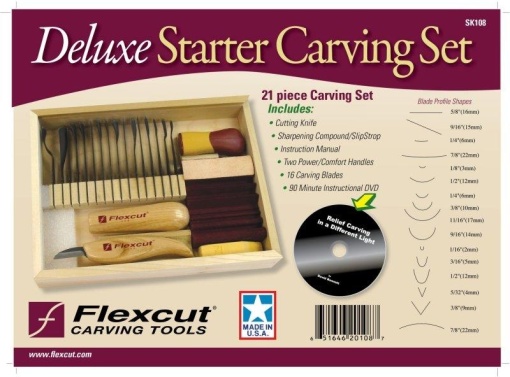Set de 21 piese Deluxe pentru sculptura pentru incepatori, Flexcut - Img 2