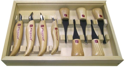 Set DELUXE de dalti de mana si cutite pentru sculptura KN700E, Flexcut - Img 2