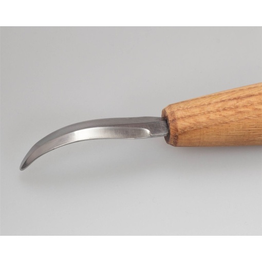 SK4S Cutit de cioplit linguri cu curba larga si teaca de piele, BeaverCraft - Img 2