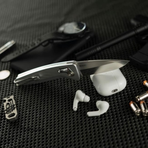 Briceag automat SOG One-Zero AU - Silver + Chrome - Img 9