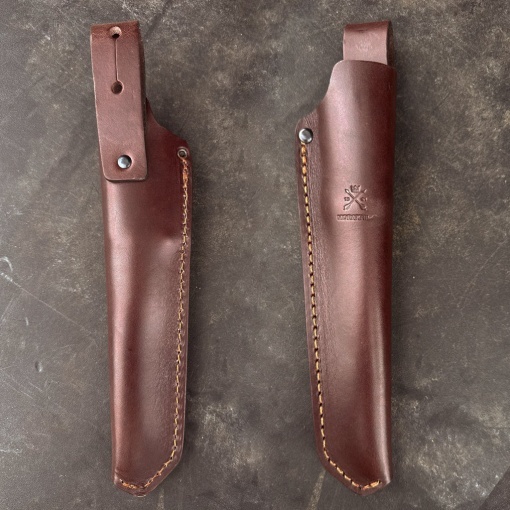 Cutit Morakniv Garberg GRAND Carbon , cu teaca de piele pentru outdoor, vanatoare, bushcraft - Img 9