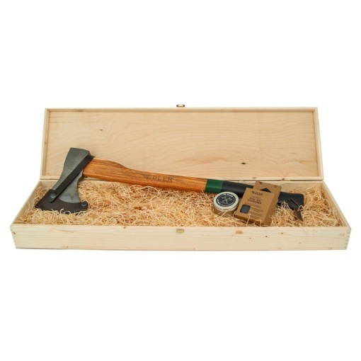 Set cadou Topor Rheinland Axe cu teaca din piele, Adler - Img 2