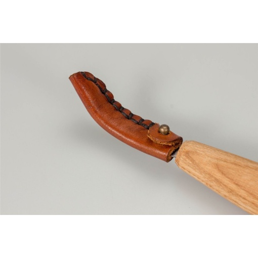 SK4S Cutit de cioplit linguri cu curba larga si teaca de piele, BeaverCraft - Img 4
